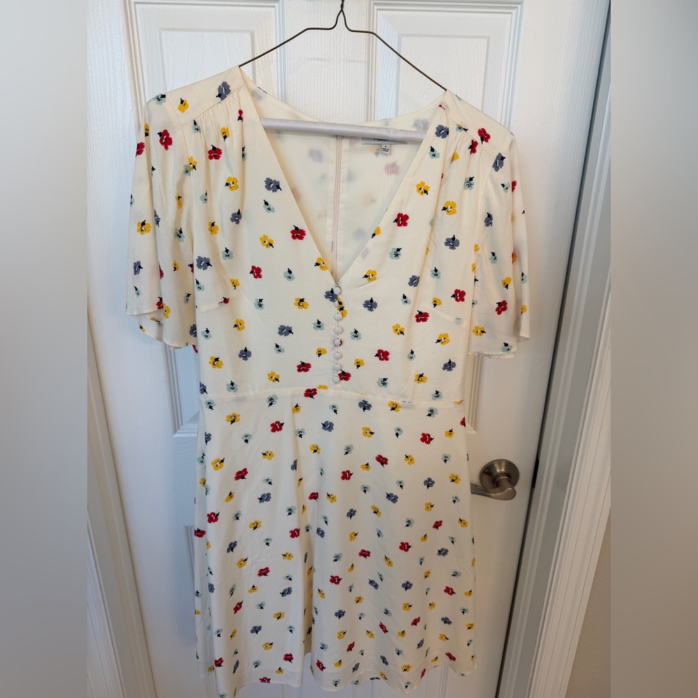 Madewell Cream Dress with Subtle Floral Accents